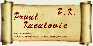 Prvul Kuculović vizit kartica